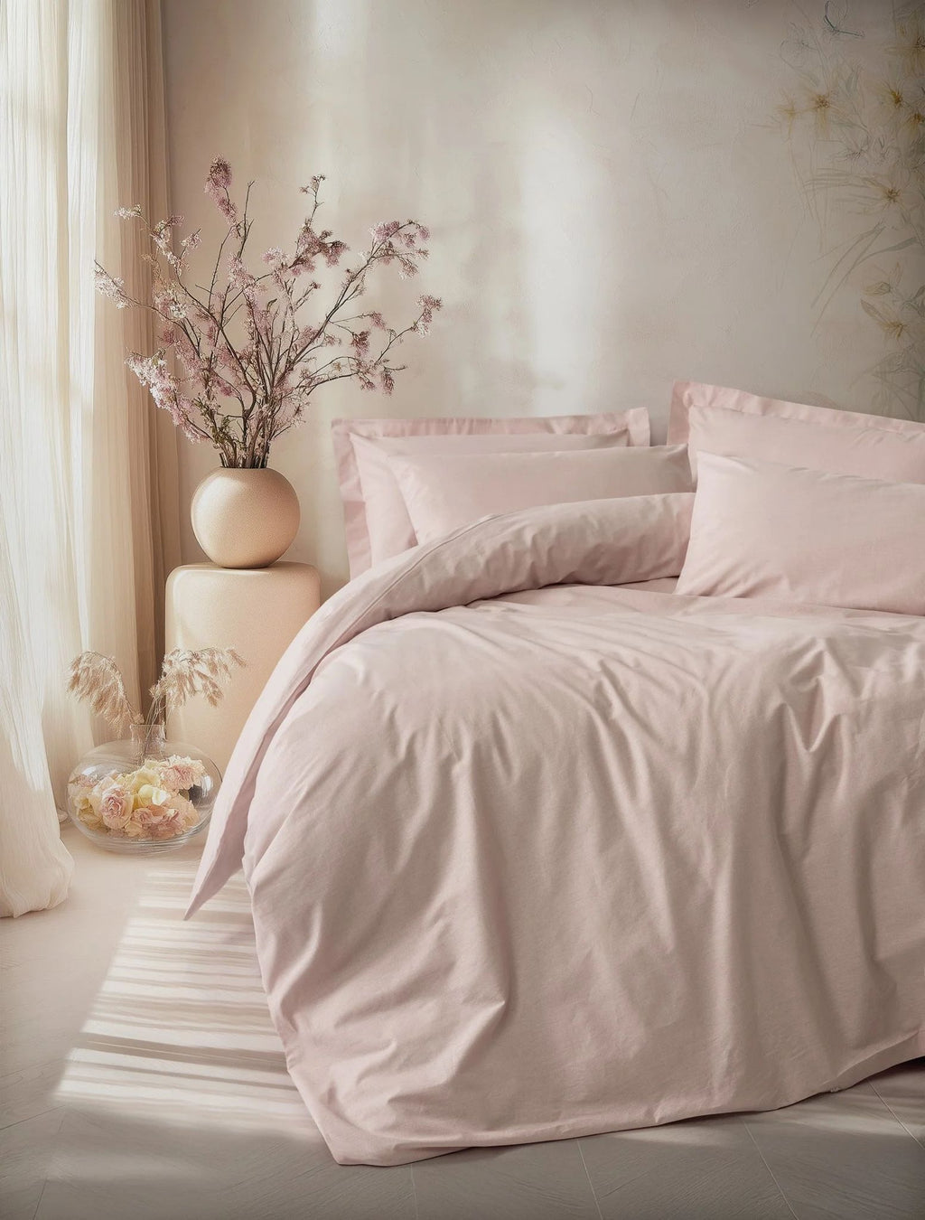 Linge de Lit 1 personne Plain - Rose