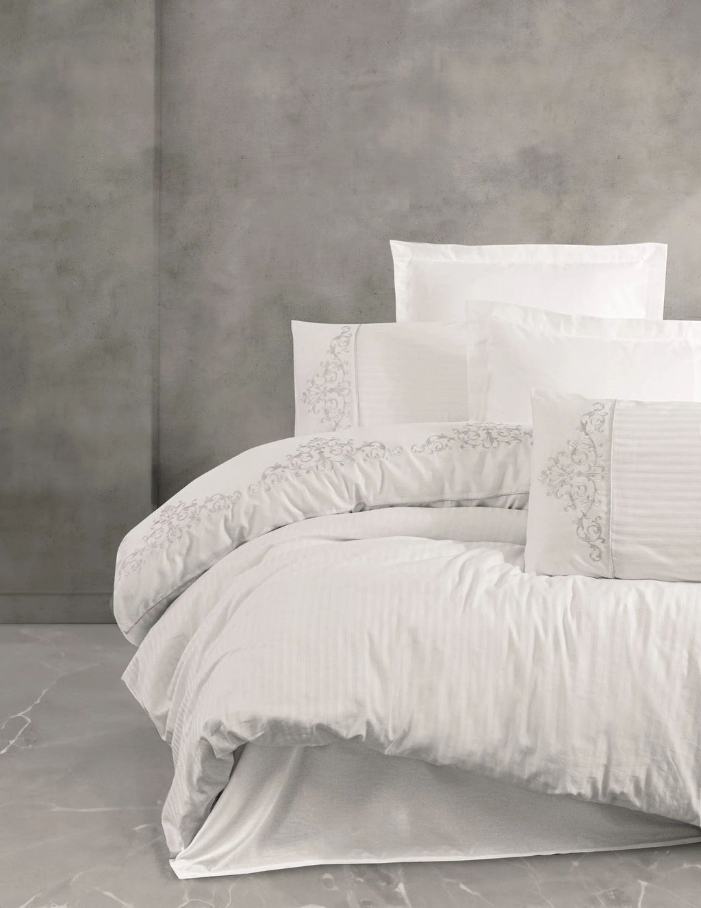 Linge de Lit Satin Brodée 2 personnes - Genny