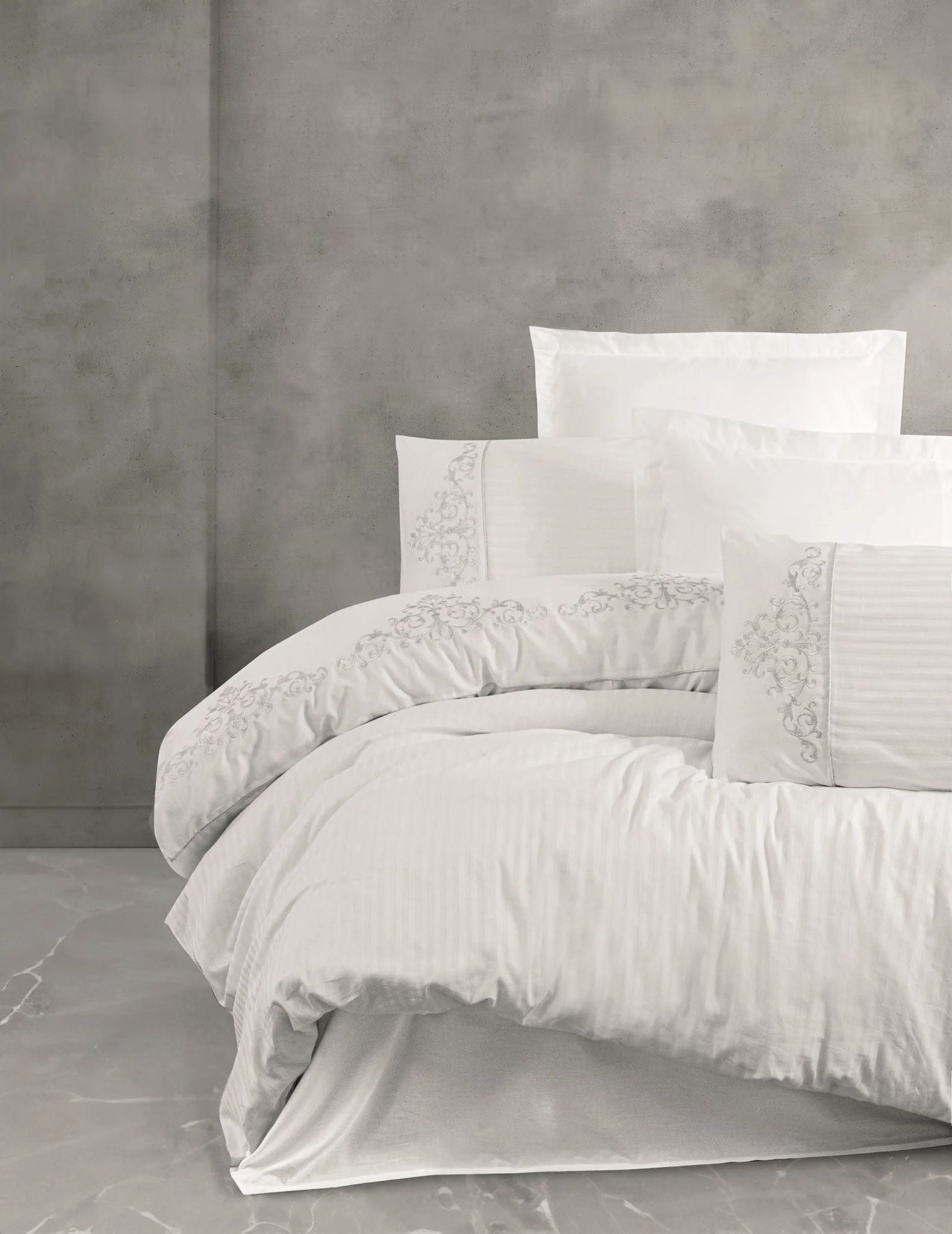 Linge de Lit Satin Brodée 2 personnes - Genny