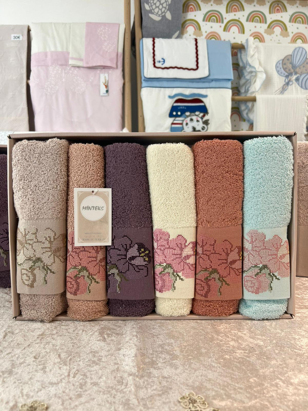 Lot de 6 serviettes d’invités Brodées - Ilmira