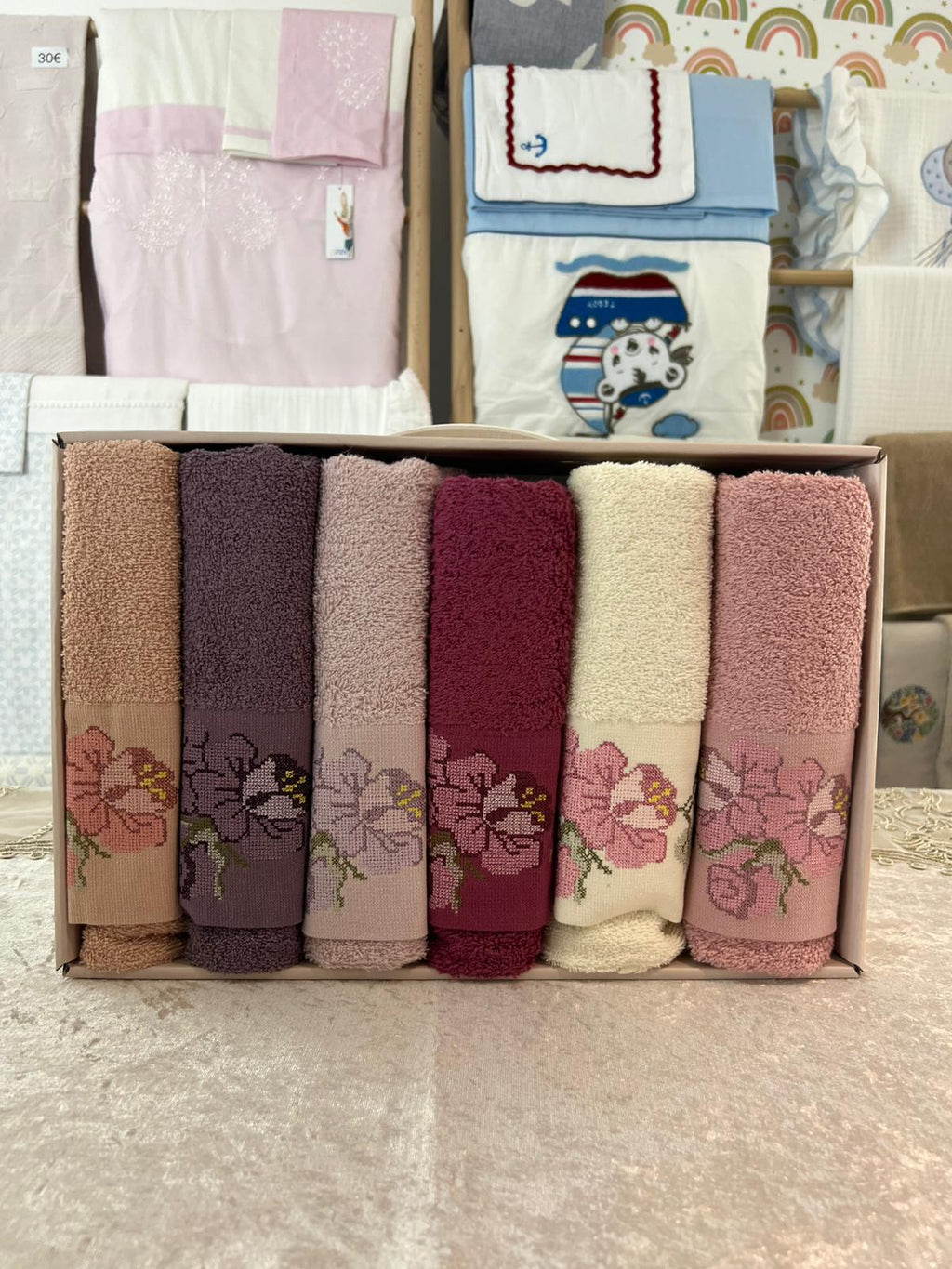 Lot de 6 serviettes d’invités Brodées - Ilmira