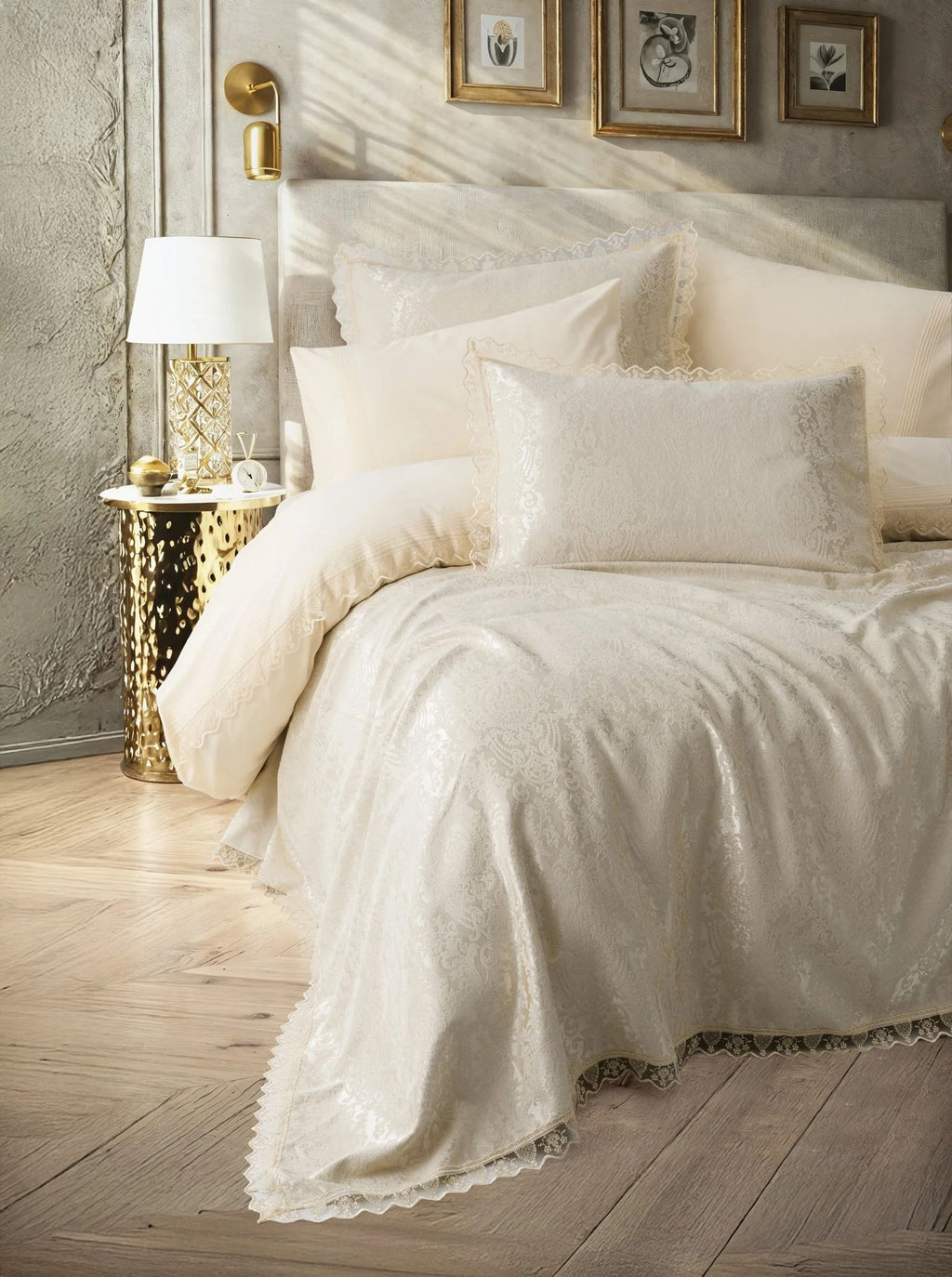 Parure de lit double avec couvre-lit piqué Chi Chi - Velora