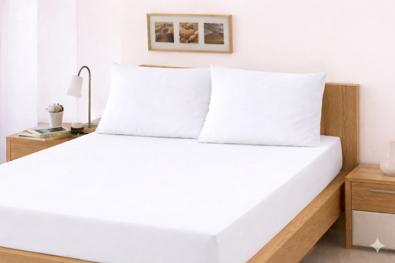 Drap Housse et taie d'oreiller - 100% Coton