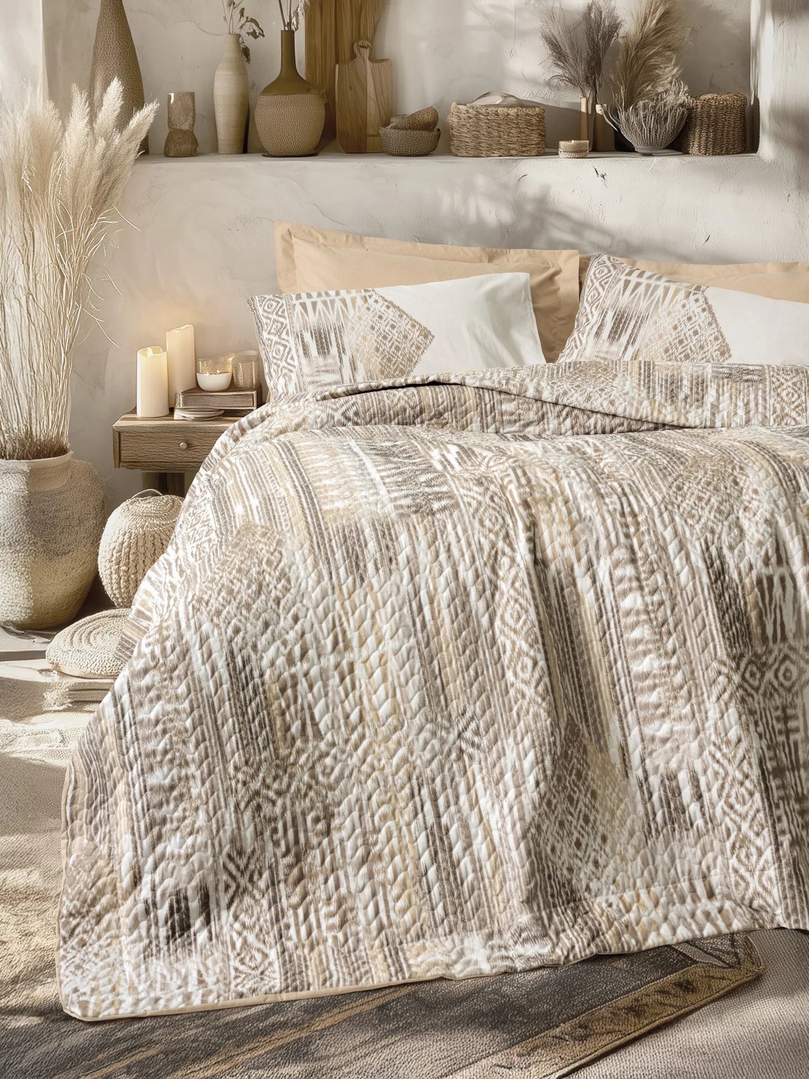 Housse de couette matelassé 2 personnes Ethnic - Amara