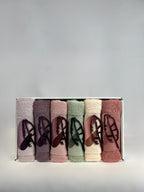 Lot de 6 essuie mains brodées en relief - Ece