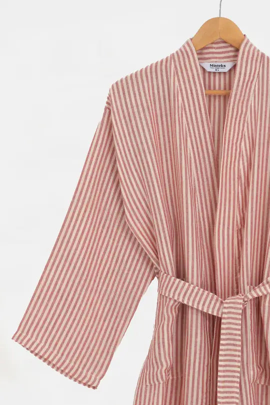 Robe de chambre mousseline femme Moods - Stripe