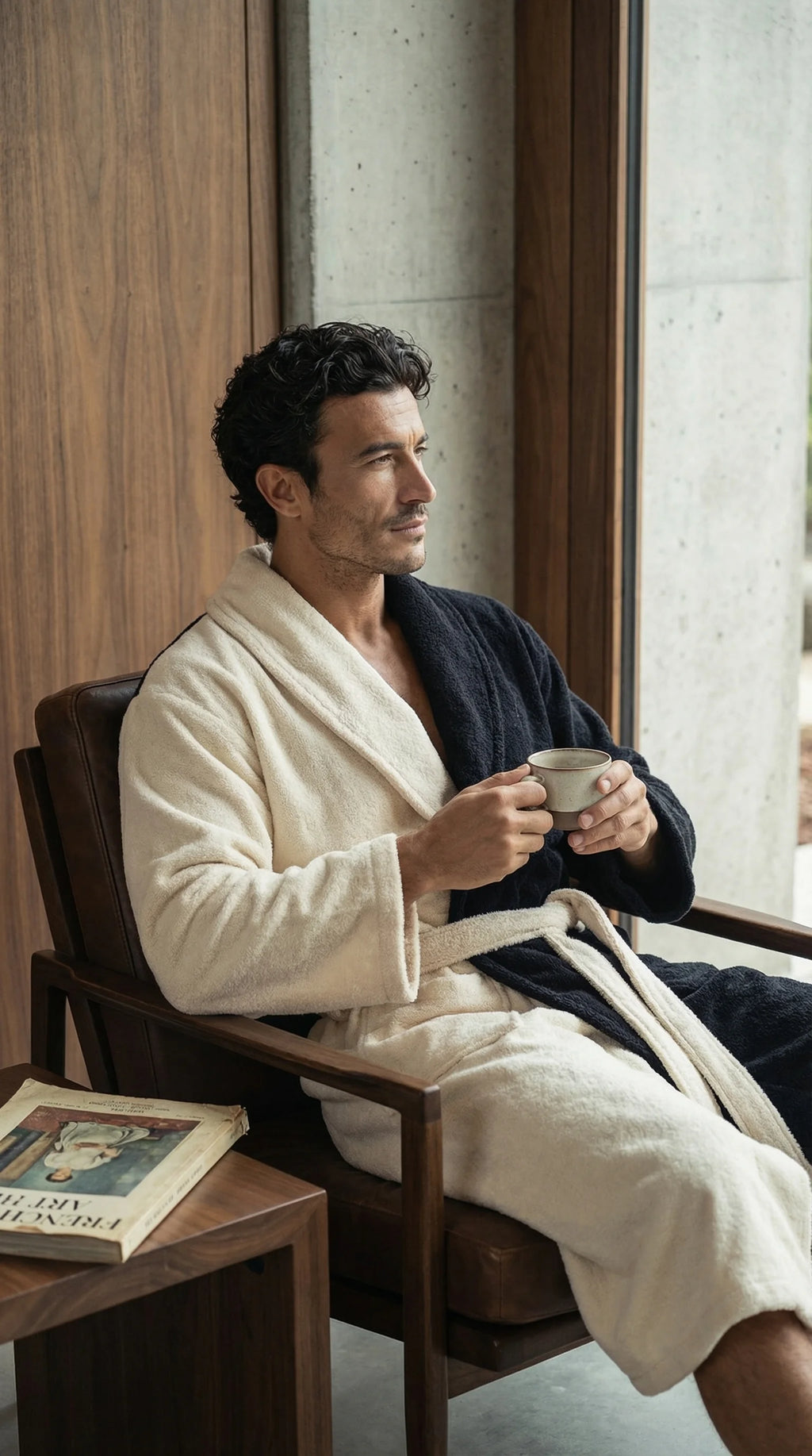 Ensemble de bain 3 pièces avec peignoir Homme - Natural