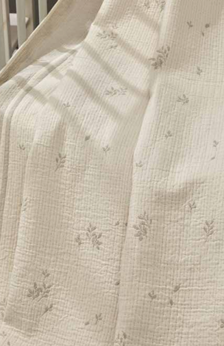 Couverture en Bambou Petal Réversible Bébé - Grey